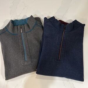 2 Tommy Bahama Reversible 1/4 zip Sweaters Pullover Size Large XL